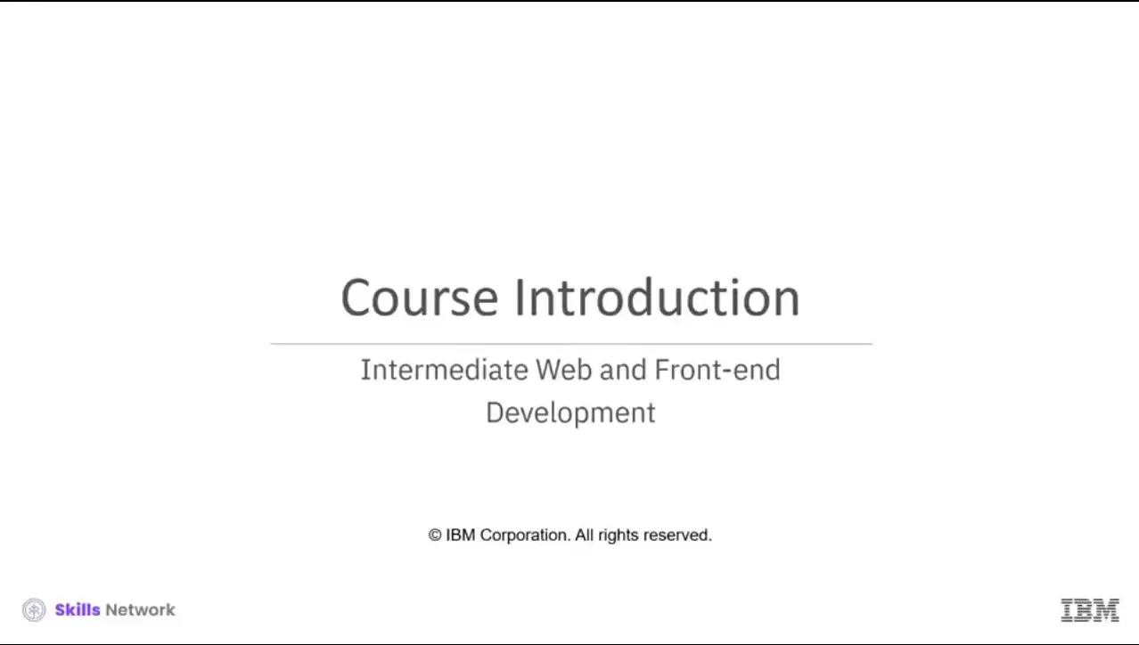 Introduction: Intermediate Web & Front-end Development.