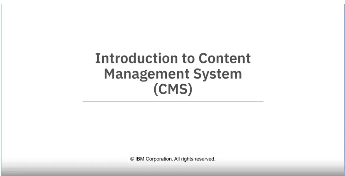 Introduction to Content Management System (CMS).