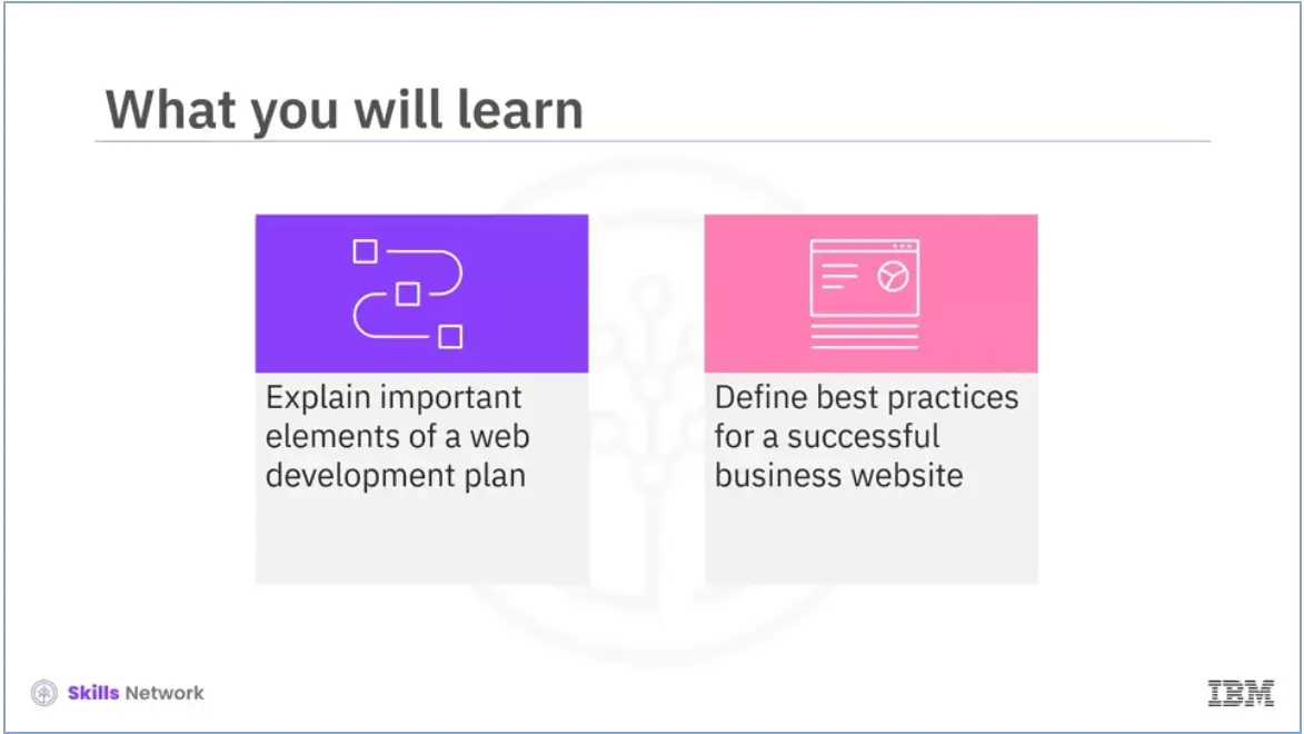 Explain important elements of a web development plan and define best practices 
    for a successful business website.