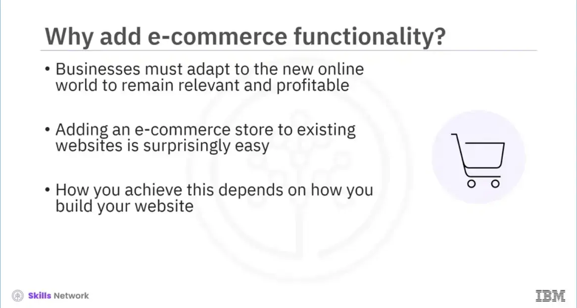 Why add e-commerce functionality?