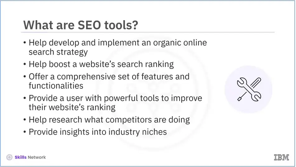 SEO tools enable business owners to know their websites' overall health and success.