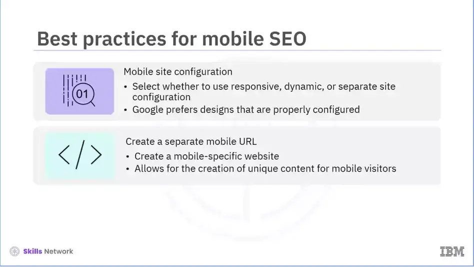 Best practices for mobile SEO.