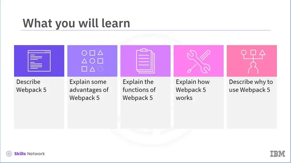 Describe Webpack 5, it's advantages, functions, how it works and why its used.