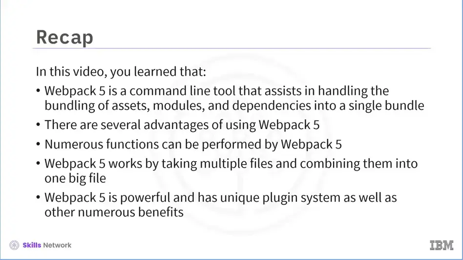 Recap (3-02): Webpack 5.