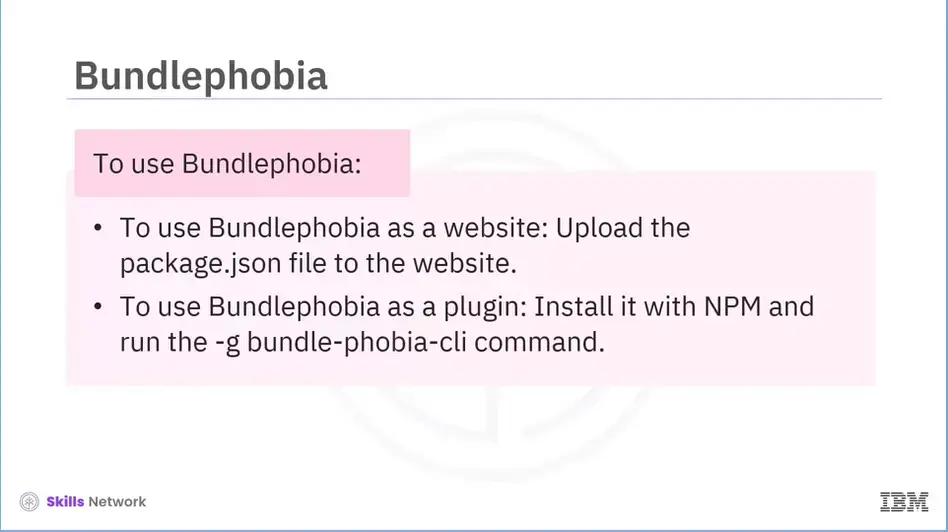 Webpack tool: Bundlephobia, cont'd.