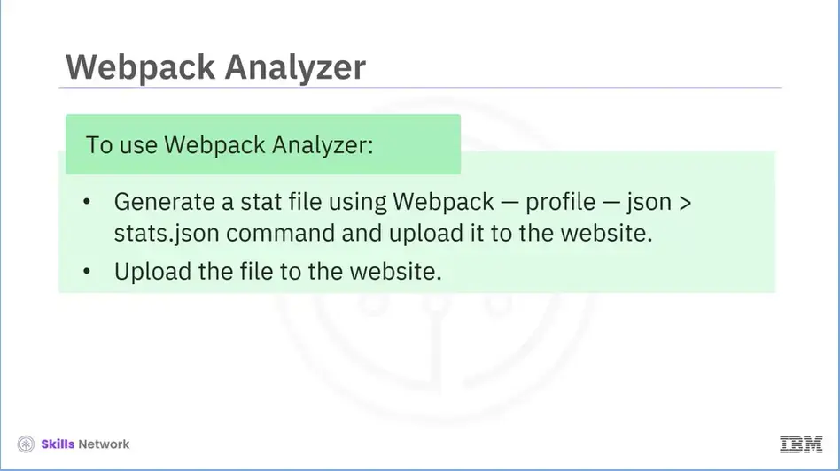 Webpack tool: Webpack Analyzer, cont'd.