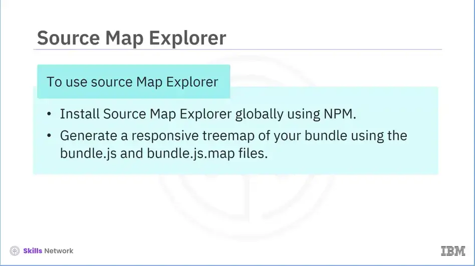 Webpack tool: Source Map Explorer, cont'd.