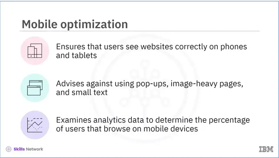 Mobile optimization tools.