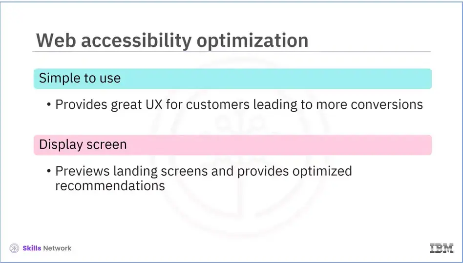 Web accessibility optimization tools.