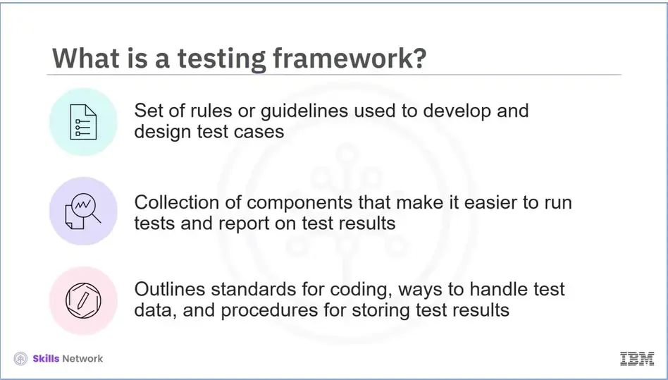 What is a testing framework?