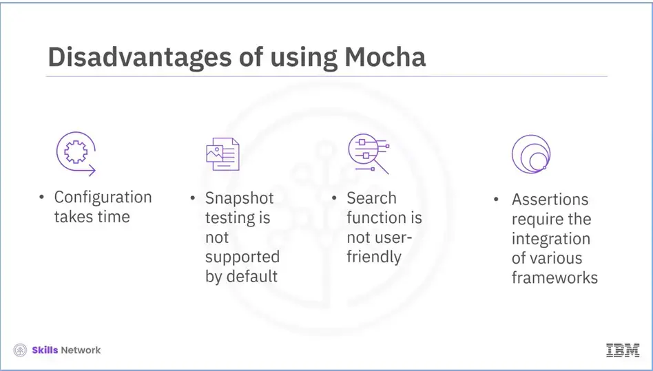 Disadvantages of using Mocha.