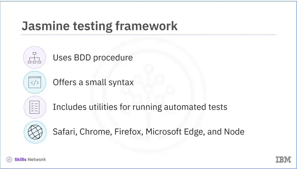 Jasmine Testing Framework.