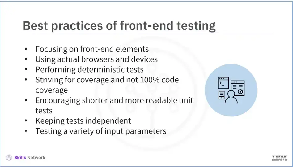 Best practices of front-end testing.