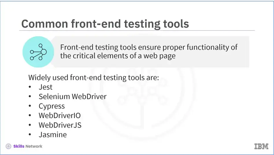 Common best and most used front-end testing tools.