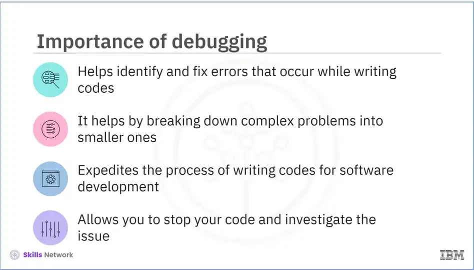 Importance of debugging.