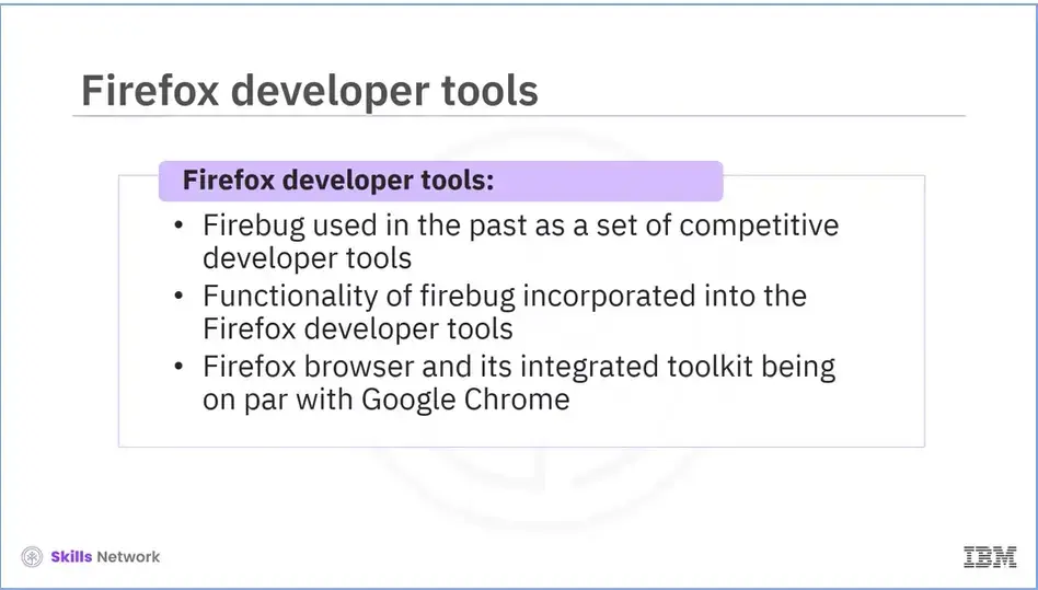 Firefox developer tools.