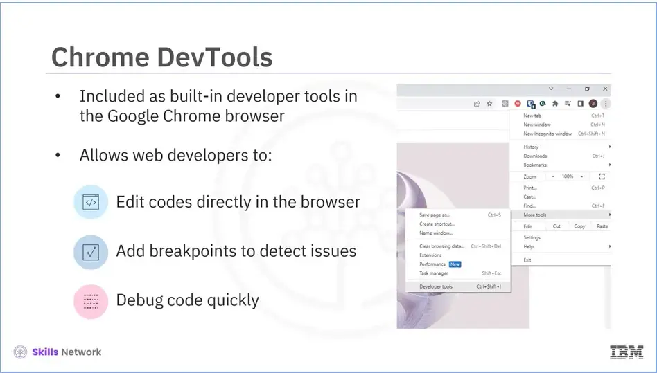 Chrome DevTools; Edit codes, add breakpoints, and debug code quickly.