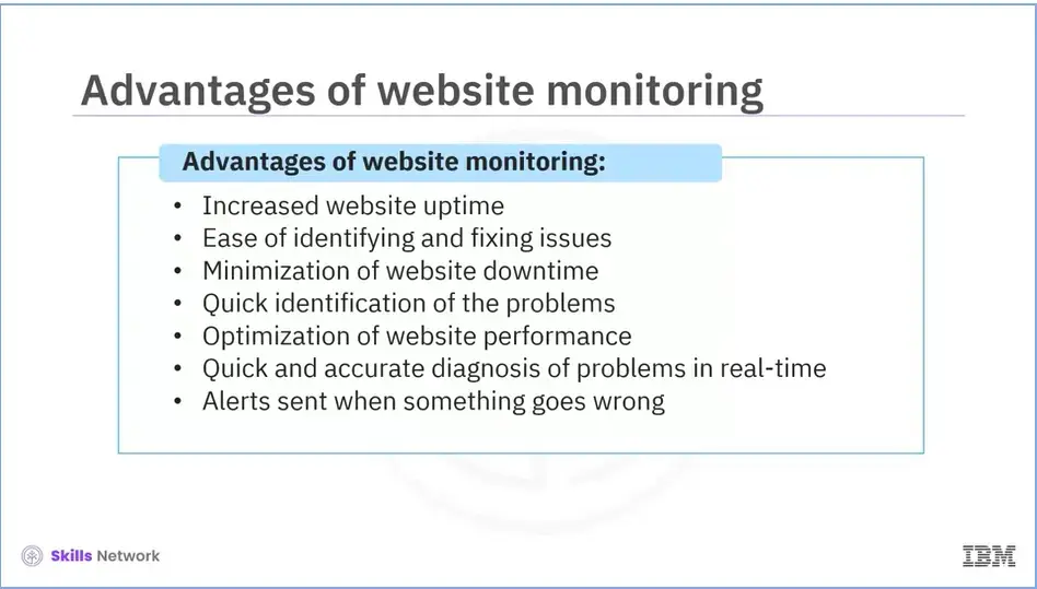 Advantages of website monitoring.